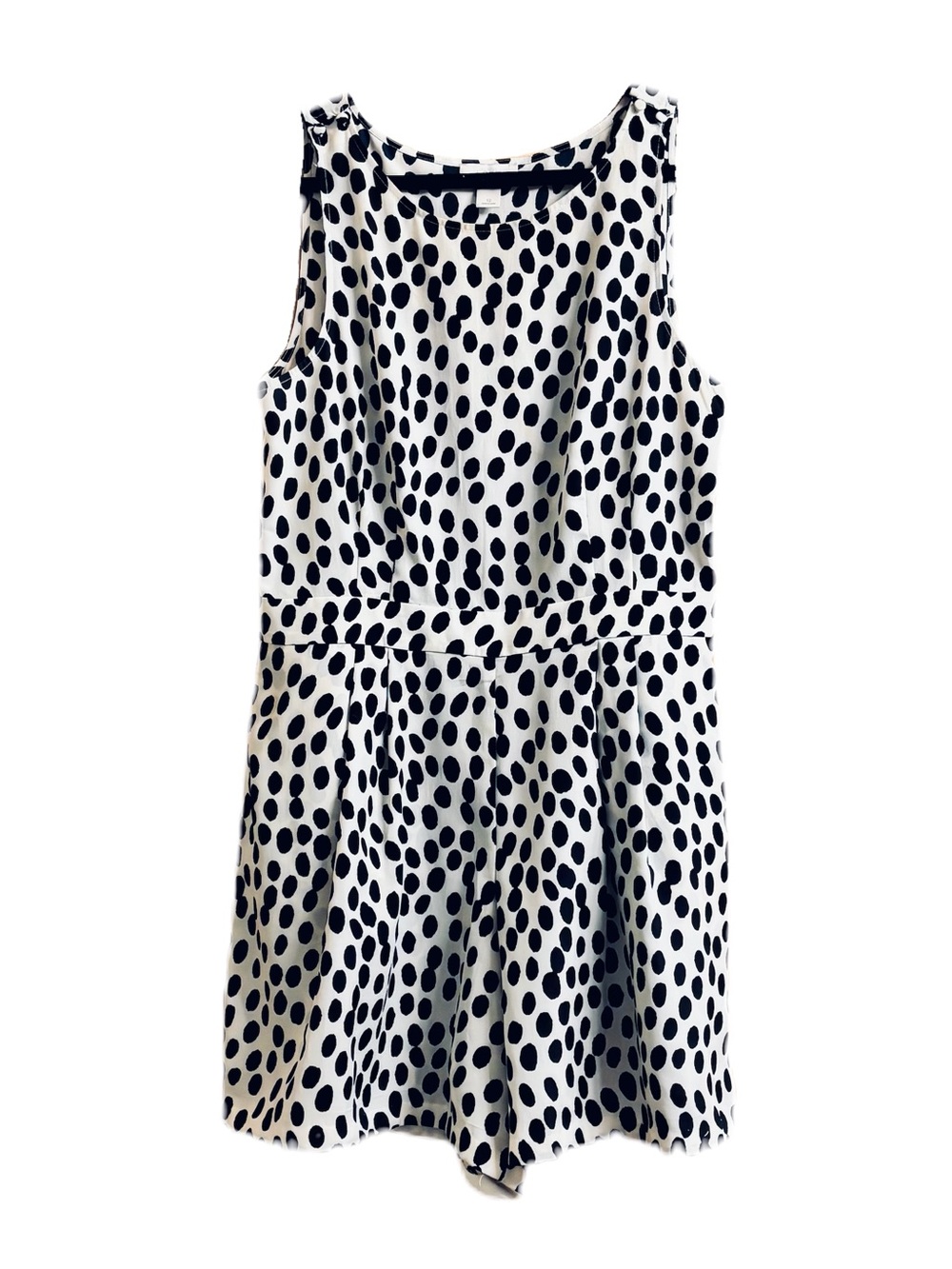 LOFT Black and White Polka Dot Romper Size 10